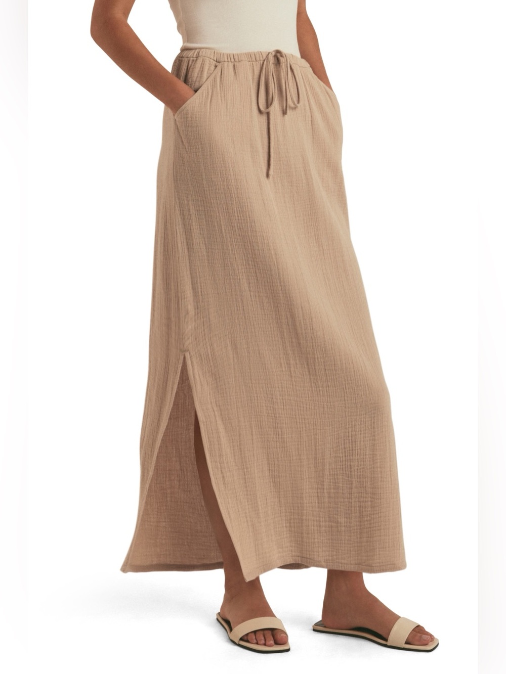 The Slip It On Cotton Gauze Maxi Skirt - favorite daughter size large